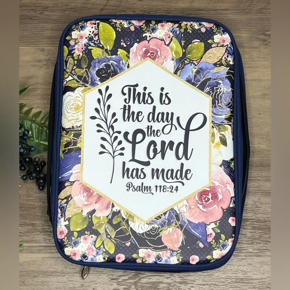 NWT Floral “Lord Has Made” Bible Cover with Carrying Handle